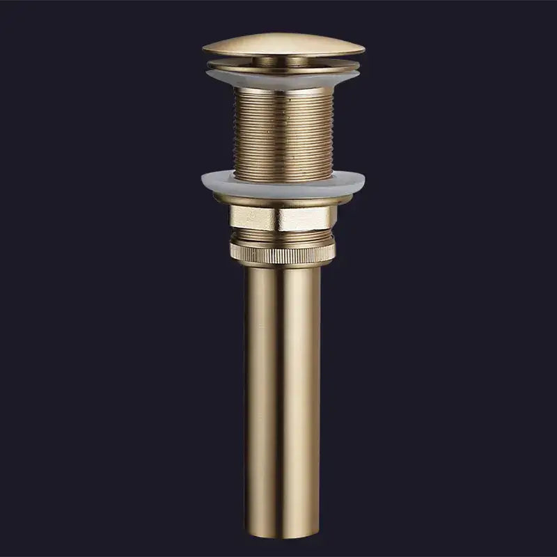 Brushed gold and white ceramic bathroom sink drain assembly kit
