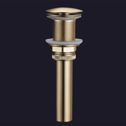 Brushed gold and white ceramic bathroom sink drain assembly kit