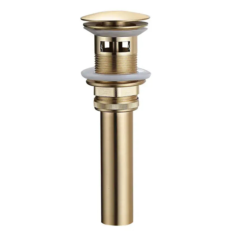 Brushed gold and white ceramic bathroom sink drain assembly kit