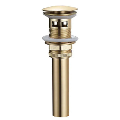 Brushed gold and white ceramic bathroom sink drain assembly kit