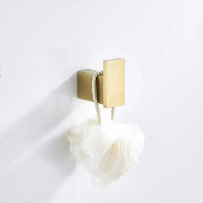 Brushed gold and white stainless steel bathroom accessory set