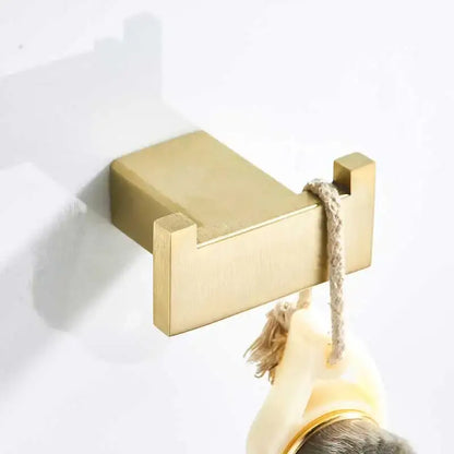 Brushed gold and white stainless steel bathroom accessory set