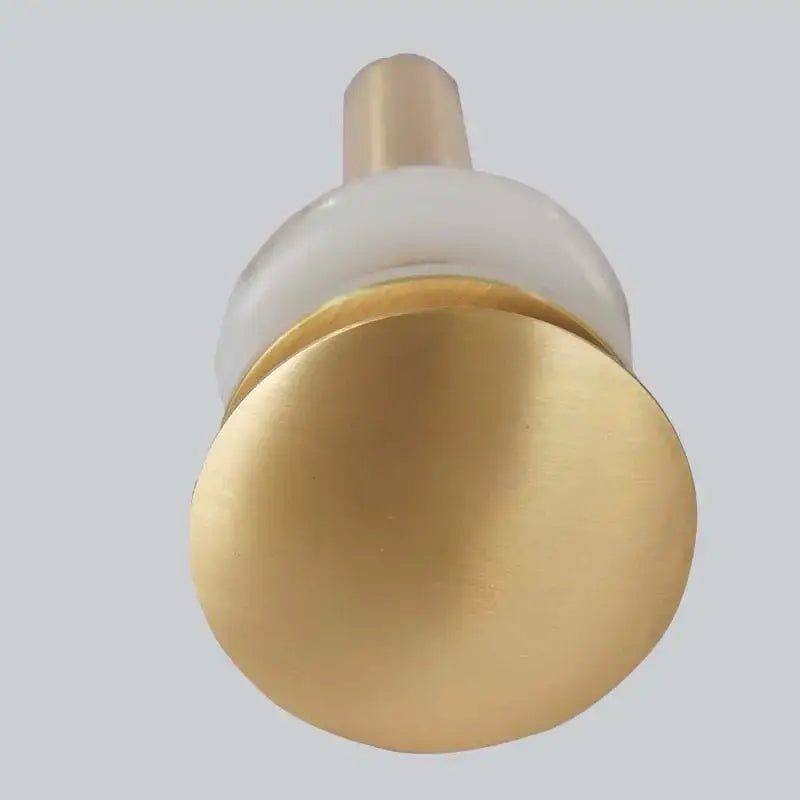 Brushed gold basin sink drain with overflow round bathroom waste drainer
