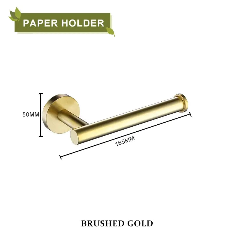 Brushed gold bathroom accessories set hand towel bar and paper holder