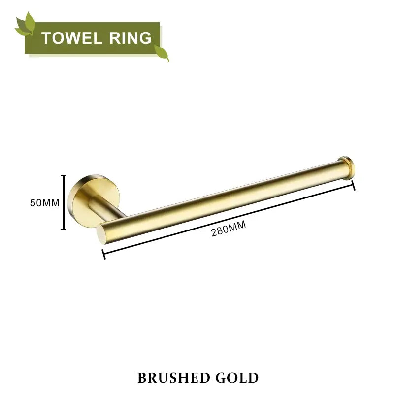 Brushed gold bathroom accessories set hand towel bar and paper holder