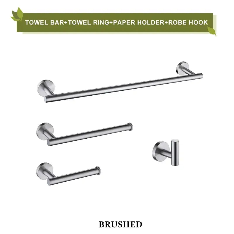 Brushed gold bathroom accessories set hand towel bar and paper holder