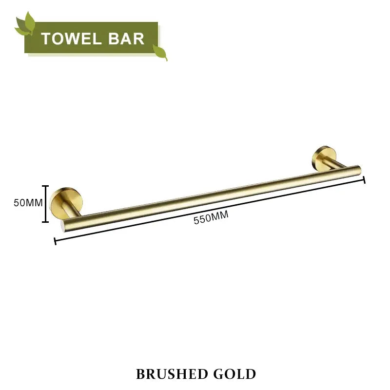 Brushed gold bathroom accessories set hand towel bar and paper holder