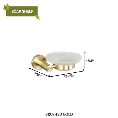Brushed gold bathroom pendant set with towel bar and paper holder