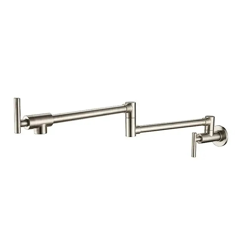 Brushed gold foldable pot filler faucet – kitchen wall mount