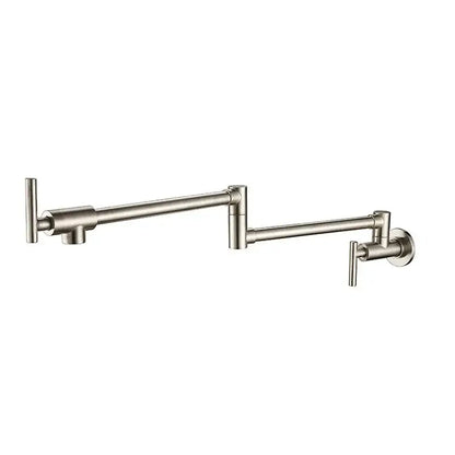 Brushed gold foldable pot filler faucet – kitchen wall mount
