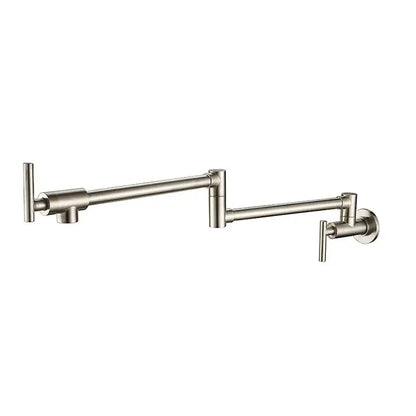 Brushed gold foldable pot filler faucet – kitchen wall mount