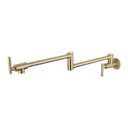 Brushed gold foldable pot filler faucet – kitchen wall mount