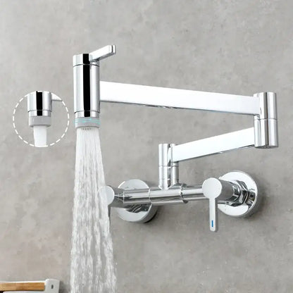 Brushed gold kitchen faucet with foldable spout