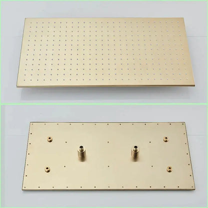 Brushed gold led rainfall shower faucet set for bathroom