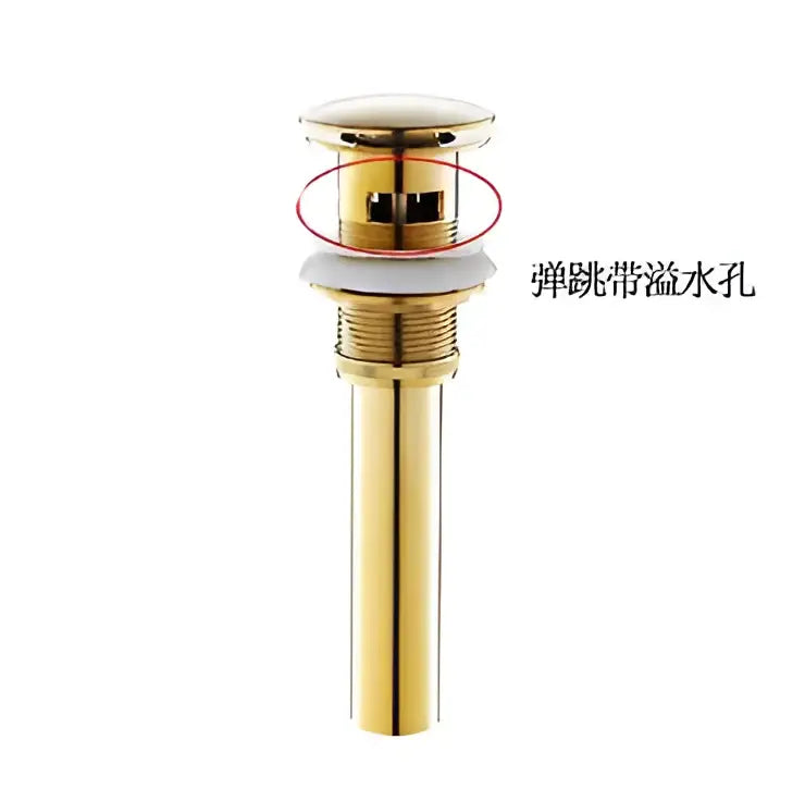 Brushed gold pop-up drain stopper 2-pack – bathroom sink drains