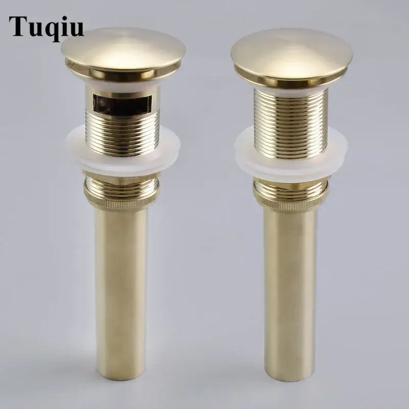 Brushed gold pop-up drain stopper 2-pack – bathroom sink drains