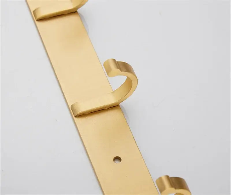 Brushed gold robe hooks 5 hook kitchen wall rack