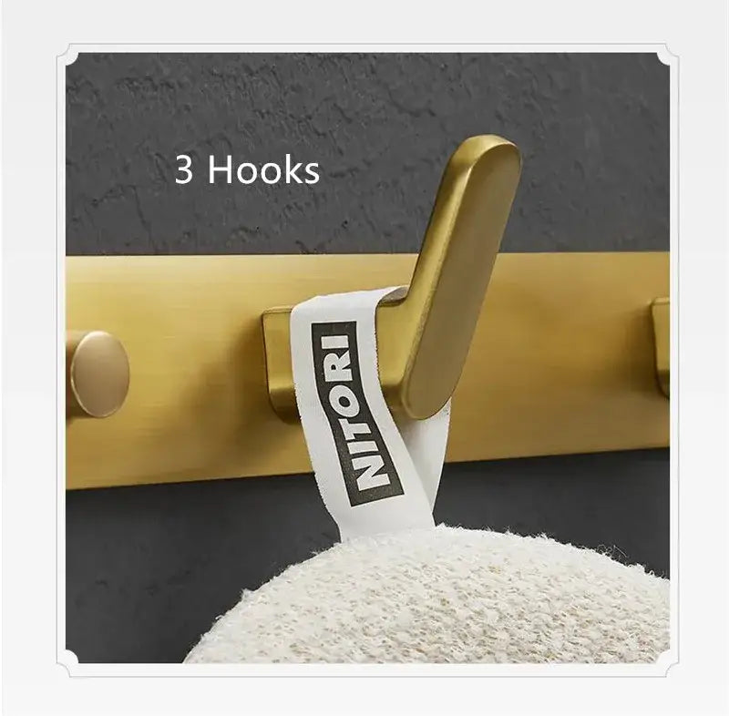 Brushed gold robe hooks bathroom and kitchen wall hardware