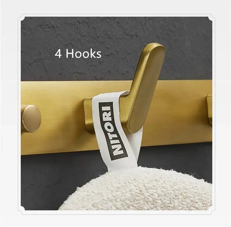 Brushed gold robe hooks bathroom and kitchen wall hardware