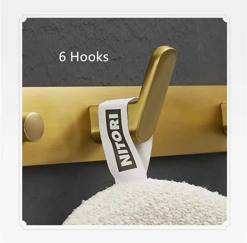 Brushed gold robe hooks bathroom and kitchen wall hardware