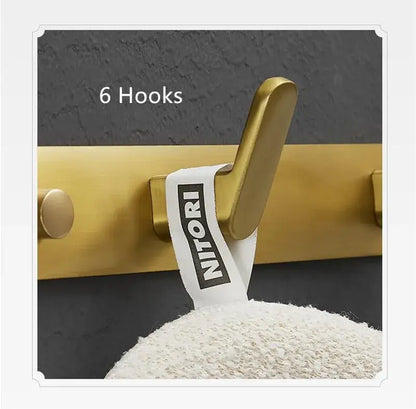 Brushed gold robe hooks bathroom and kitchen wall hardware