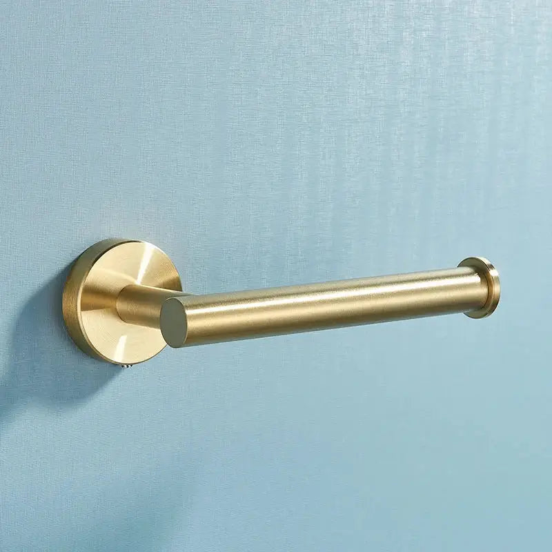 Brushed gold stainless steel bathroom accessories set – bathroom