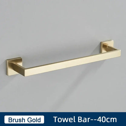 Brushed gold stainless steel bathroom accessories set