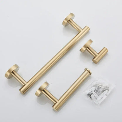 Brushed gold stainless steel bathroom accessories set – bathroom