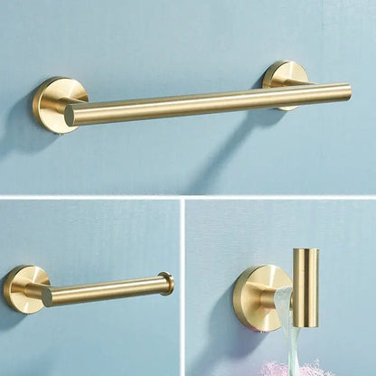 Brushed gold stainless steel bathroom accessories set – bathroom