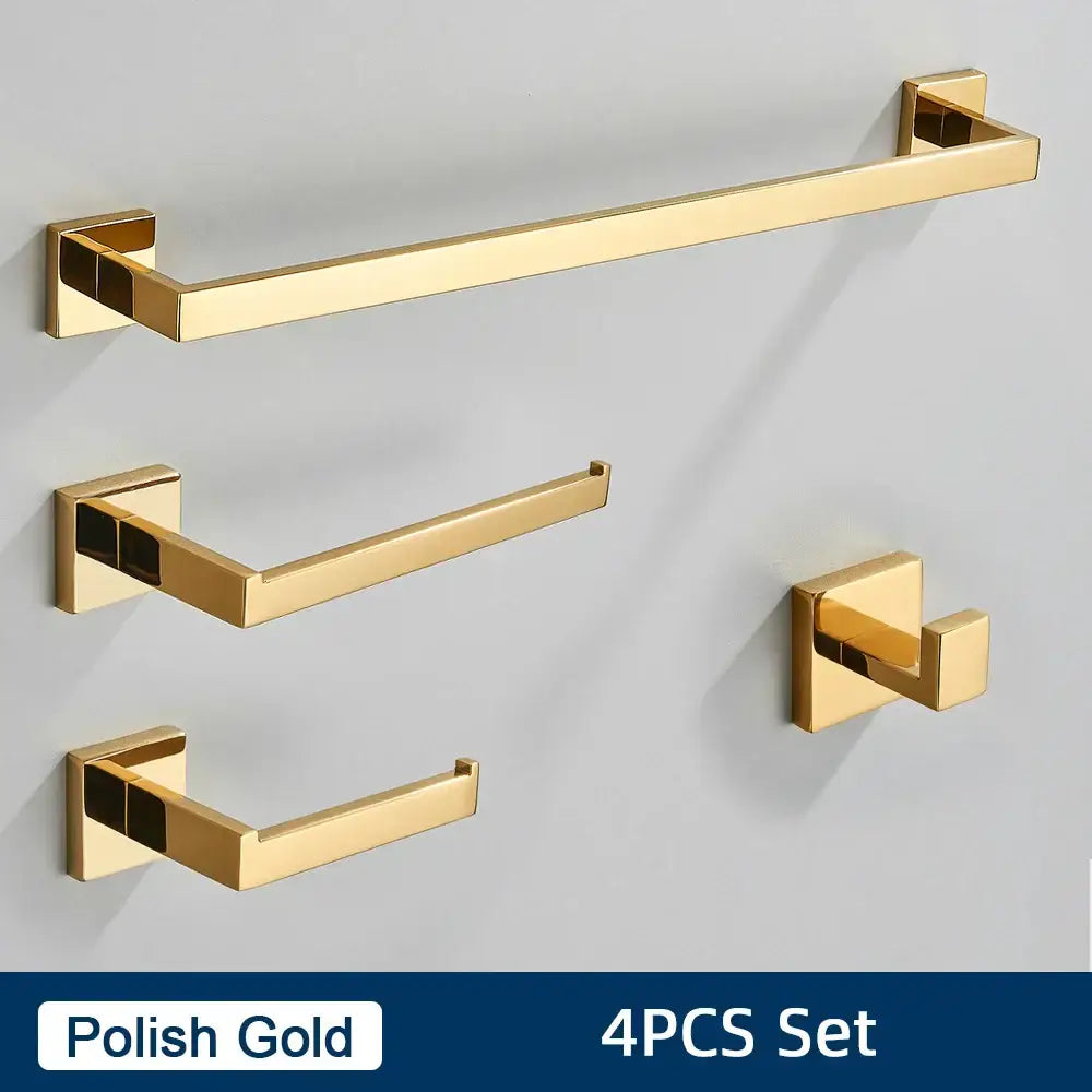 Brushed gold stainless steel bathroom accessories set