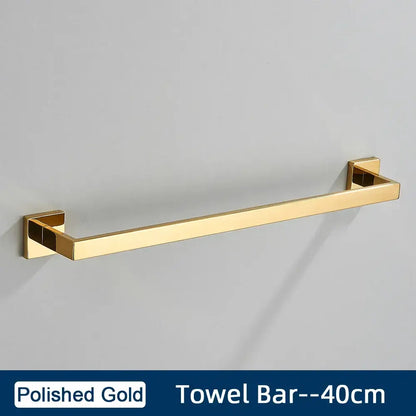 Brushed gold stainless steel bathroom accessories set