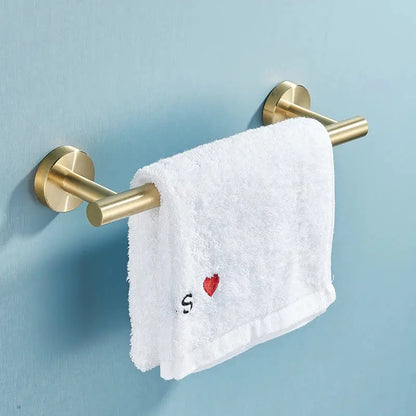 Brushed gold stainless steel bathroom accessories set – bathroom