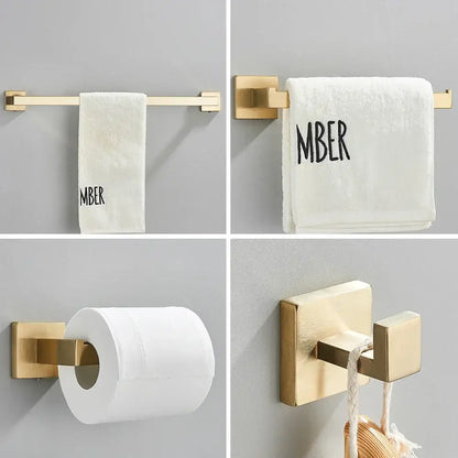 Brushed gold stainless steel bathroom accessories set