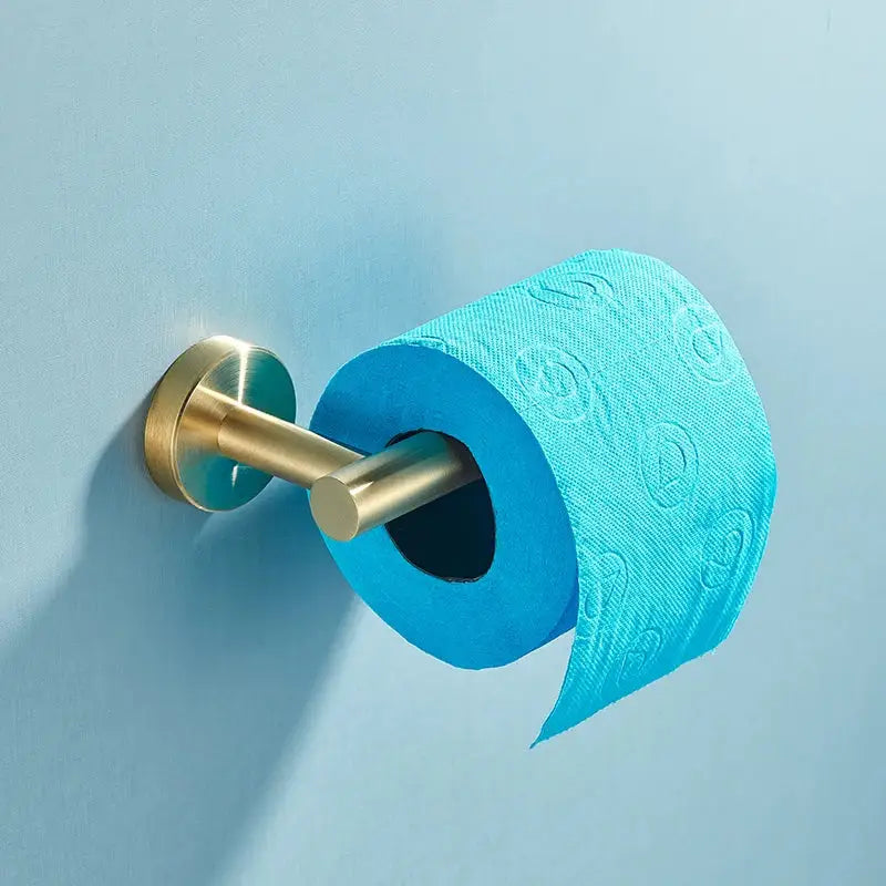 Brushed gold stainless steel bathroom accessories set – bathroom