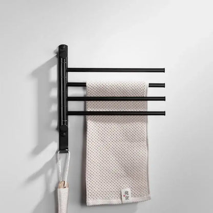 Brushed gold swivel towel hanger triple arm bathroom rack