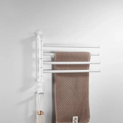 Brushed gold swivel towel hanger triple arm bathroom rack