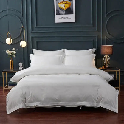 Brushed hotel style white & gray bedding sets bedroom duvet cover