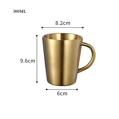 Brushed metallic stainless steel thermal mug set kitchen drinkware