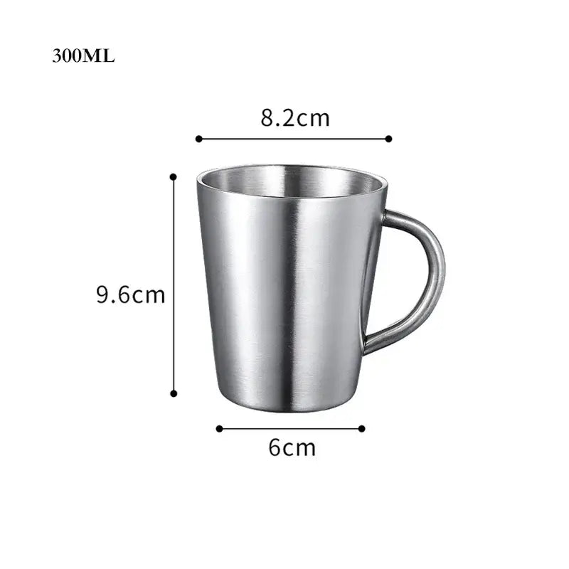 Brushed metallic stainless steel thermal mug set kitchen drinkware