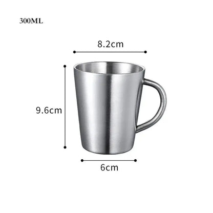 Brushed metallic stainless steel thermal mug set kitchen drinkware