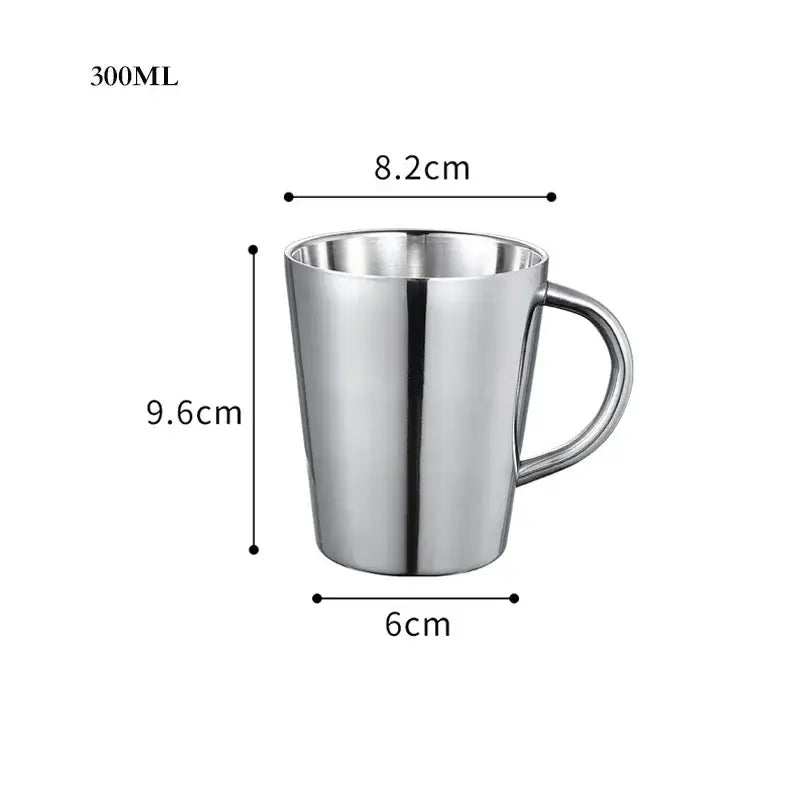 Brushed metallic stainless steel thermal mug set kitchen drinkware