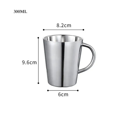 Brushed metallic stainless steel thermal mug set kitchen drinkware