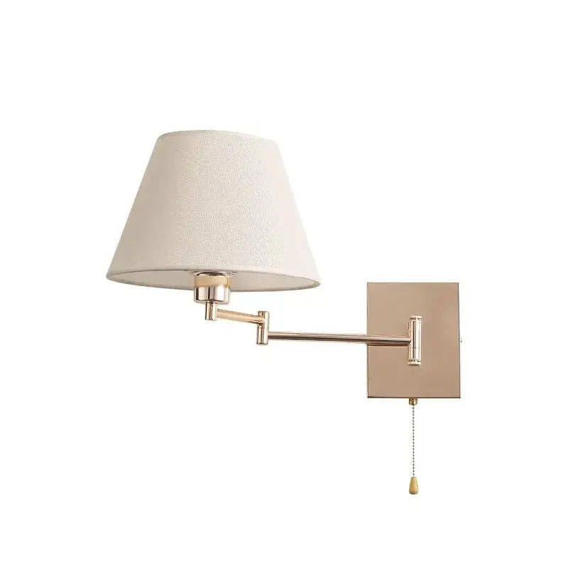 Brushed nickel adjustable rocker arm wall lamp for living room