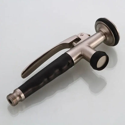 Brushed nickel & chrome kitchen sprayer head with rubber grip