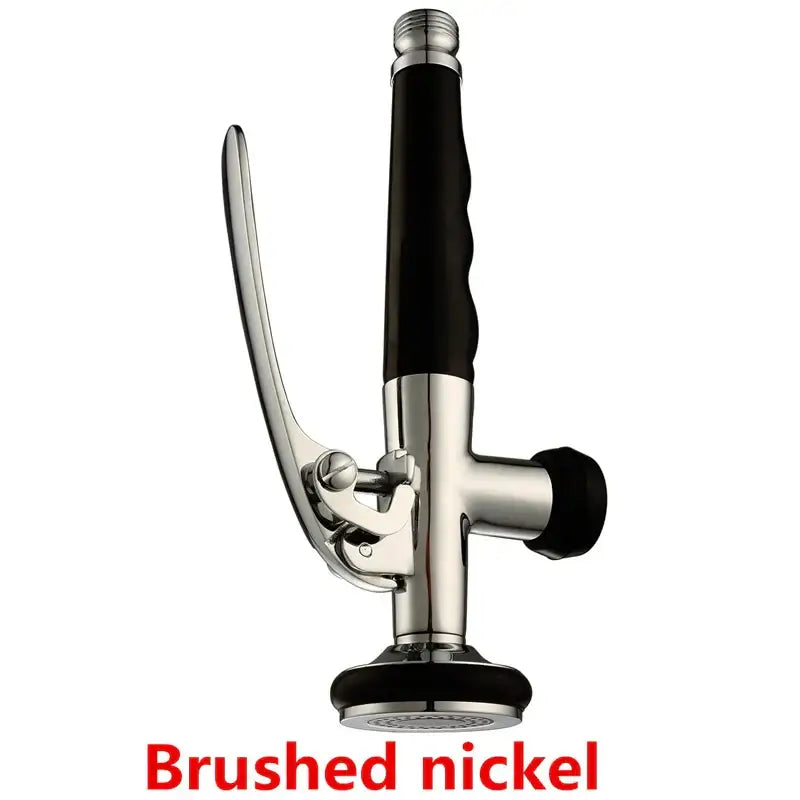 Brushed nickel & chrome kitchen sprayer head with rubber grip