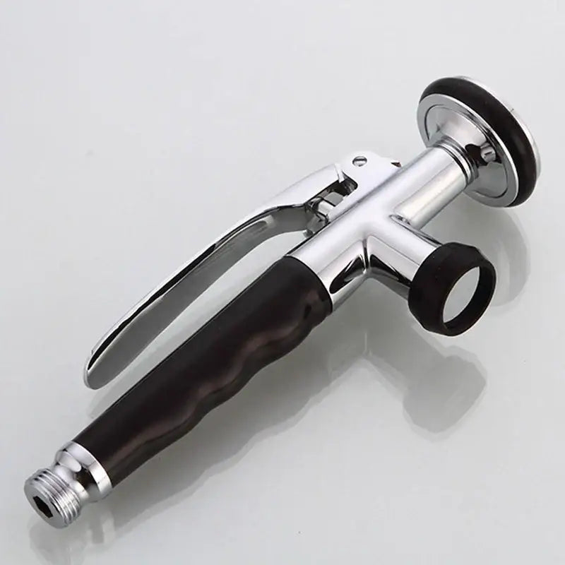 Brushed nickel & chrome kitchen sprayer head with rubber grip