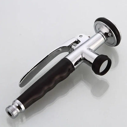 Brushed nickel & chrome kitchen sprayer head with rubber grip