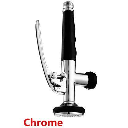 Brushed nickel & chrome kitchen sprayer head with rubber grip
