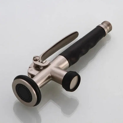 Brushed nickel & chrome kitchen sprayer head with rubber grip