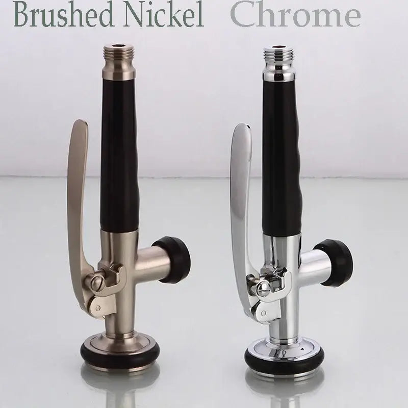 Brushed nickel & chrome kitchen sprayer head with rubber grip